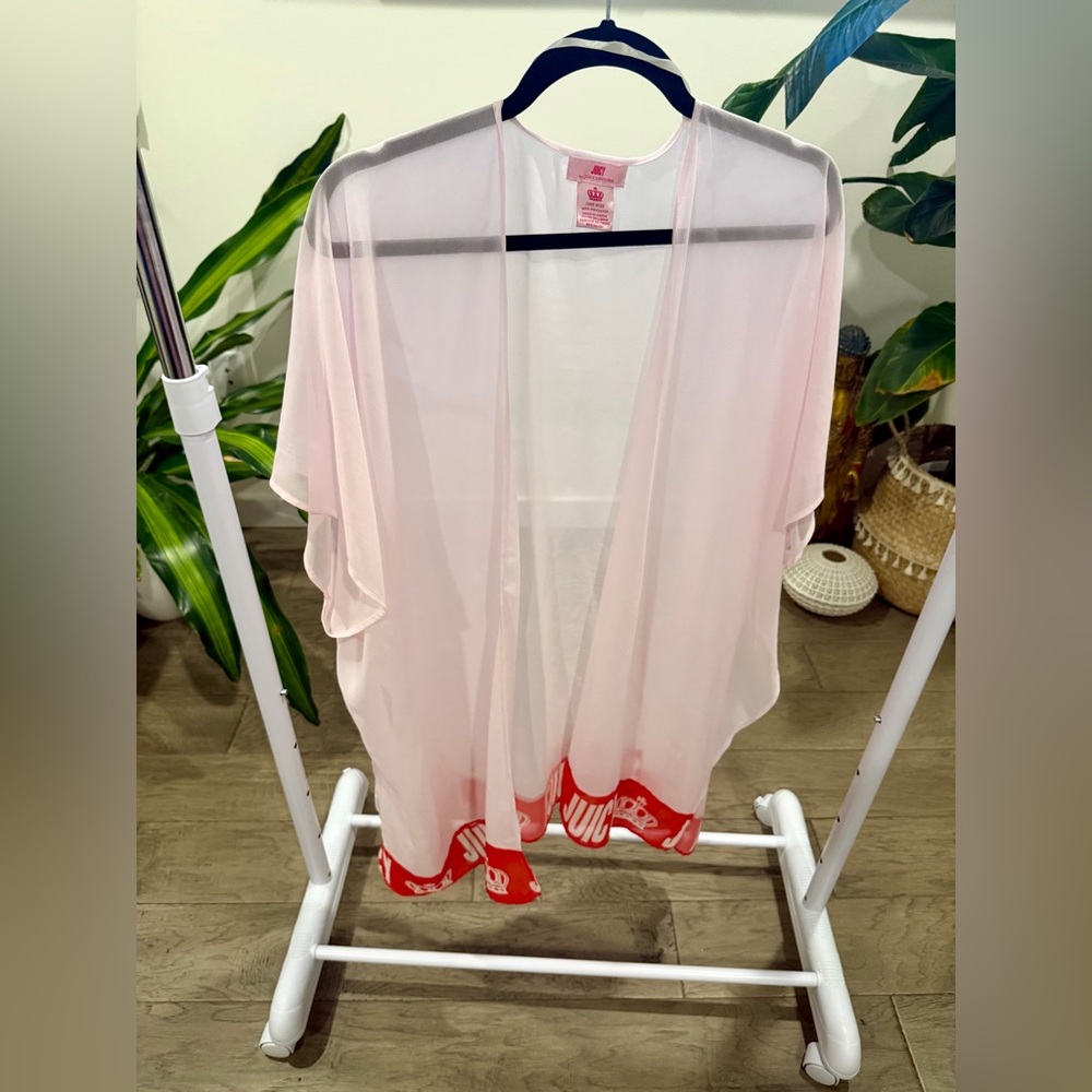 Juicy Couture NWOT Sheer Pink Bathing Suit Cover Up, One Size